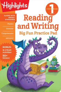 Book Cover for First Grade Reading and Writing Big Fun Practice Pad by Highlights Learning