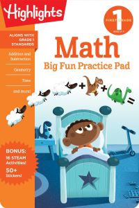 Book Cover for First Grade Math Big Fun Practice Pad by Highlights Learning