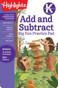 Book Cover for Kindergarten Add and Subtract Big Fun Practice Pad by Highlights Learning