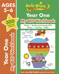 Book Cover for Gold Stars Year One My BIG Workbook (Includes 300 Gold Star Stickers, Ages 5 - 6) by Cottage Door Press