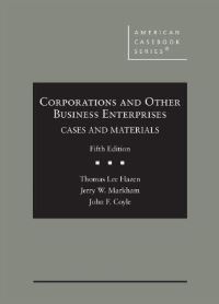 Book Cover for Corporations and Other Business Enterprises by Thomas Lee Hazen, Jerry W Markham, John F Coyle
