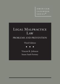 Book Cover for Legal Malpractice Law by Susan Saab Fortney, Vincent R Johnson