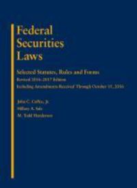 Book Cover for Federal Securities Laws by John Coffee, Hillary Sale, M Henderson