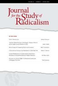 Book Cover for Journal for the Study of Radicalism 12, No. 1 by Arthur Versluis