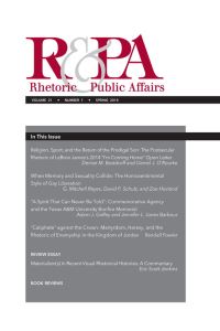 Book Cover for Rhetoric & Public Affairs. Volume 21 by Martin J Medhurst