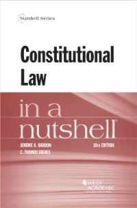 Book Cover for Constitutional Law in a Nutshell by Jerome A Barron, C Thomas Dienes