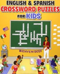 Book Cover for English and Spanish Crossword Puzzles for Kids by Woo Jr Kids Activities