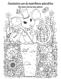 Book Cover for Garabatos Zen De Mamiferos Adorables Libro Para Colorear Para Adultos by Nick Snels