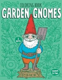 Book Cover for Garden Gnomes Coloring Book by Jen Racine