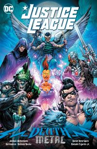 Book Cover for Justice League, Death Metal by Joshua Williamson, Xermanico, Robson Rocha, Romulo Fajardo