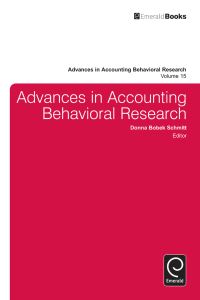 Book Cover for Advances in Accounting Behavioral Research. Volume 15 by Donna Bobek Schmitt