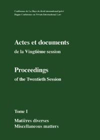 Book Cover for Actes Et Documents De La Vingtième Session Tome I Matières Diverses = Miscennaneous Matters by Hague Conference on Private International Law