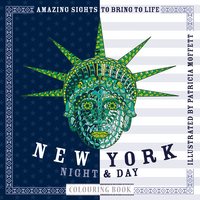 Book Cover for New York Night Day Colouring Book by Patricia Moffett