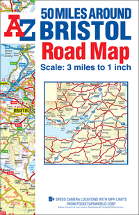 Book Cover for 50 Miles Around Bristol A-Z Road Map by AZ Maps