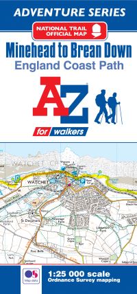 Book Cover for England Coast Path National Trail Official Map Minehead to Brean Down by AZ Maps