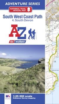 Book Cover for South West Coast Path National Trail Official Map South Devon by AZ Maps