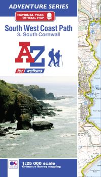 Book Cover for South West Coast Path National Trail Official Map South Cornwall by AZ Maps