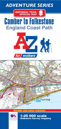 Book Cover for England Coast Path National Trail Official Map Camber to Folkestone by AZ Maps