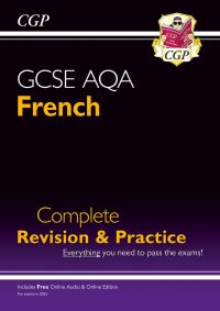 Book Cover for GCSE French AQA Complete Revision & Practice by CGP Books