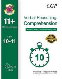 Book Cover for 10-Minute Tests for 11+ Comprehension Ages 10-11 (Book 1) - CEM Test by CGP Books