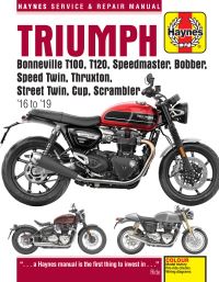 Book Cover for Triumph Bonneville T100, T120, Speedmaster, Bobber, Speed Twin, Thruxton, Street Twin, Cup, Scrambler (16 to 19) by Matthew Coombs