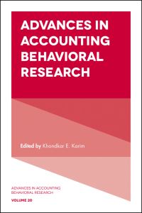 Book Cover for Advances in Accounting Behavioral Research. Volume 20 by Karim E Khondkar