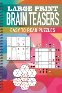 Book Cover for Large Print Brain Teasers by Eric Saunders