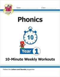 Book Cover for KS1 Year 1 English Phonics 10-Minute Weekly Workouts by CGP Books
