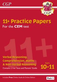 Book Cover for 11+ CEM Practice Papers by CGP Books