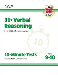 Book Cover for 11+ GL 10-Minute Tests by CGP Books