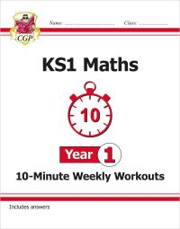 Book Cover for KS1 Year 1 Maths 10-Minute Weekly Workouts by CGP Books
