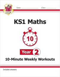 Book Cover for KS1 Year 2 Maths 10-Minute Weekly Workouts by CGP Books