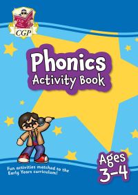 Book Cover for Phonics Activity Book for Ages 3-4 (Preschool) by CGP Books