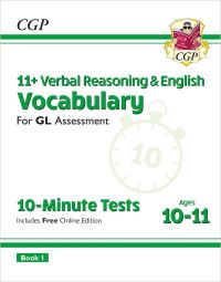 Book Cover for 11+ GL 10-Minute Tests by CGP Books
