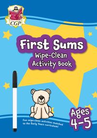 Book Cover for First Sums Wipe-Clean Activity Book for Ages 4-5 (With Pen) by CGP Books