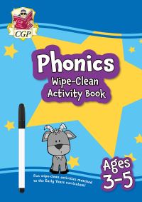 Book Cover for Phonics Wipe-Clean Activity Book for Ages 3-5 (With Pen) by CGP Books