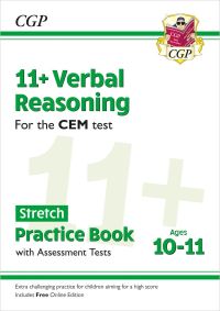 Book Cover for 11+ CEM Verbal Reasoning Stretch Practice Book & Assessment Tests - Ages 10-11 (With Online Edition) by CGP Books