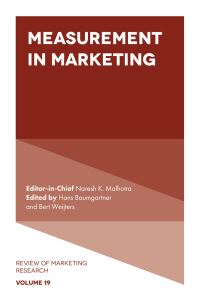 Book Cover for Measurement in Marketing by Hans Baumgartner, Bert Weijters