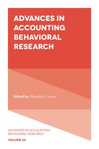 Book Cover for Advances in Accounting Behavioral Research by Khondkar E Karim