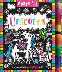Book Cover for Fuzzy Art Unicorns by Melanie Hibbert