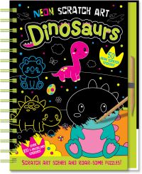 Book Cover for Neon Scratch Art Dinosaurs by Connie Isaacs