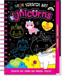 Book Cover for Neon Scratch Art Unicorns by Connie Isaacs