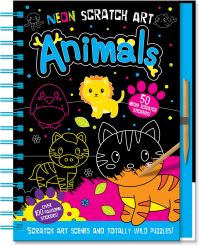 Book Cover for Neon Scratch Art Animals by Connie Isaacs