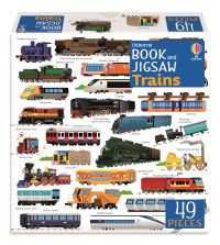 Book Cover for Usborne Book and Jigsaw Trains by Sam Smith