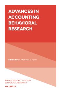 Book Cover for Advances in Accounting Behavioral Research. Volume 25 by Khondkar E Karim
