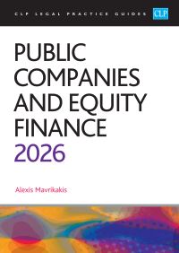 Book Cover for Public Companies and Equity Finance 2026 by Alexis Mavrikakis