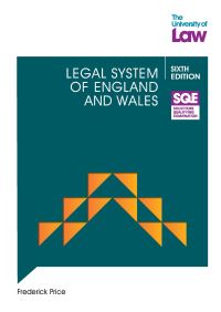 Book Cover for SQE Legal System of England and Wales 6E by Fred Price