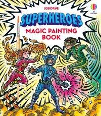 Book Cover for Superheroes Magic Painting Book by Sam Baer