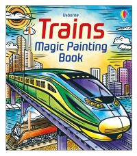 Book Cover for Trains Magic Painting Book by Sam Baer