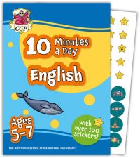 Book Cover for 10 Minutes a Day English for Ages 5-7 (With Over 100 Stickers) by CGP Books